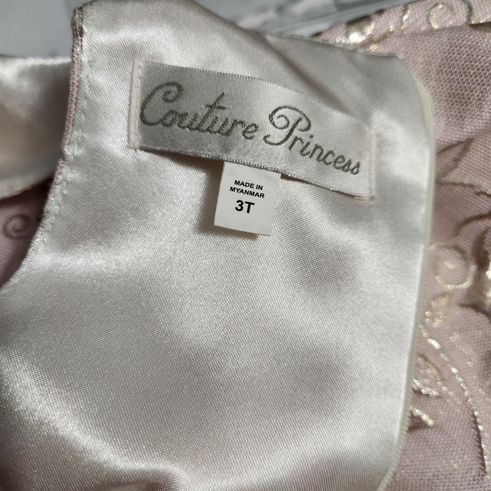 American Princess Blush and Gold Rose Dress Size 3T - Picture 6 of 9
